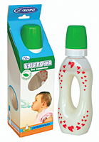 Бутылка для детского питания 250 мл. с силиконовой соской  "бублик" (Россия)