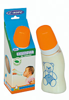 Бутылка для детского питания 200 мл. с силиконовой соской   "антиколиковая" (Россия)